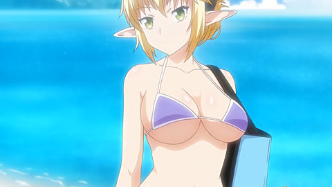 水着の一日恋人な彼女はエルフの護衛騎士