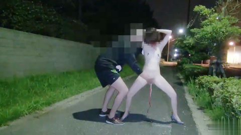 深夜街边露出后入