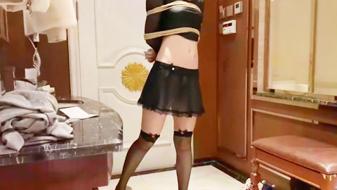 迷妹推荐--酒店和校花女友开房，绳索捆绑式调教做爱啪啪--第一场